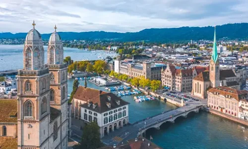 Autumn cityscape of Zurich, Switzerland